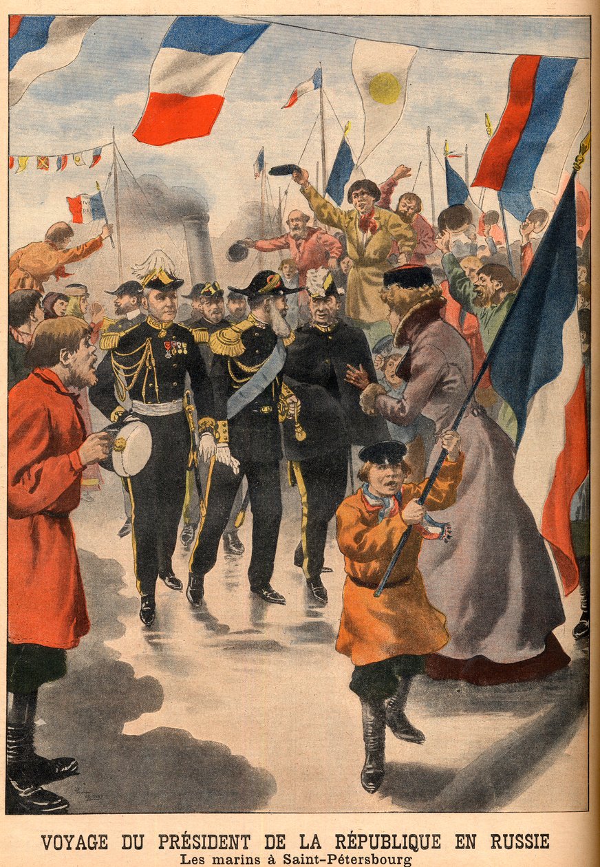 Návštěva prezidenta Loubeta Francie v Rusku - Cesta prezidenta republiky Emile Loubeta do Ruska. Námořníci v Petrohradě. Le Petit Journal, 8. června od French School