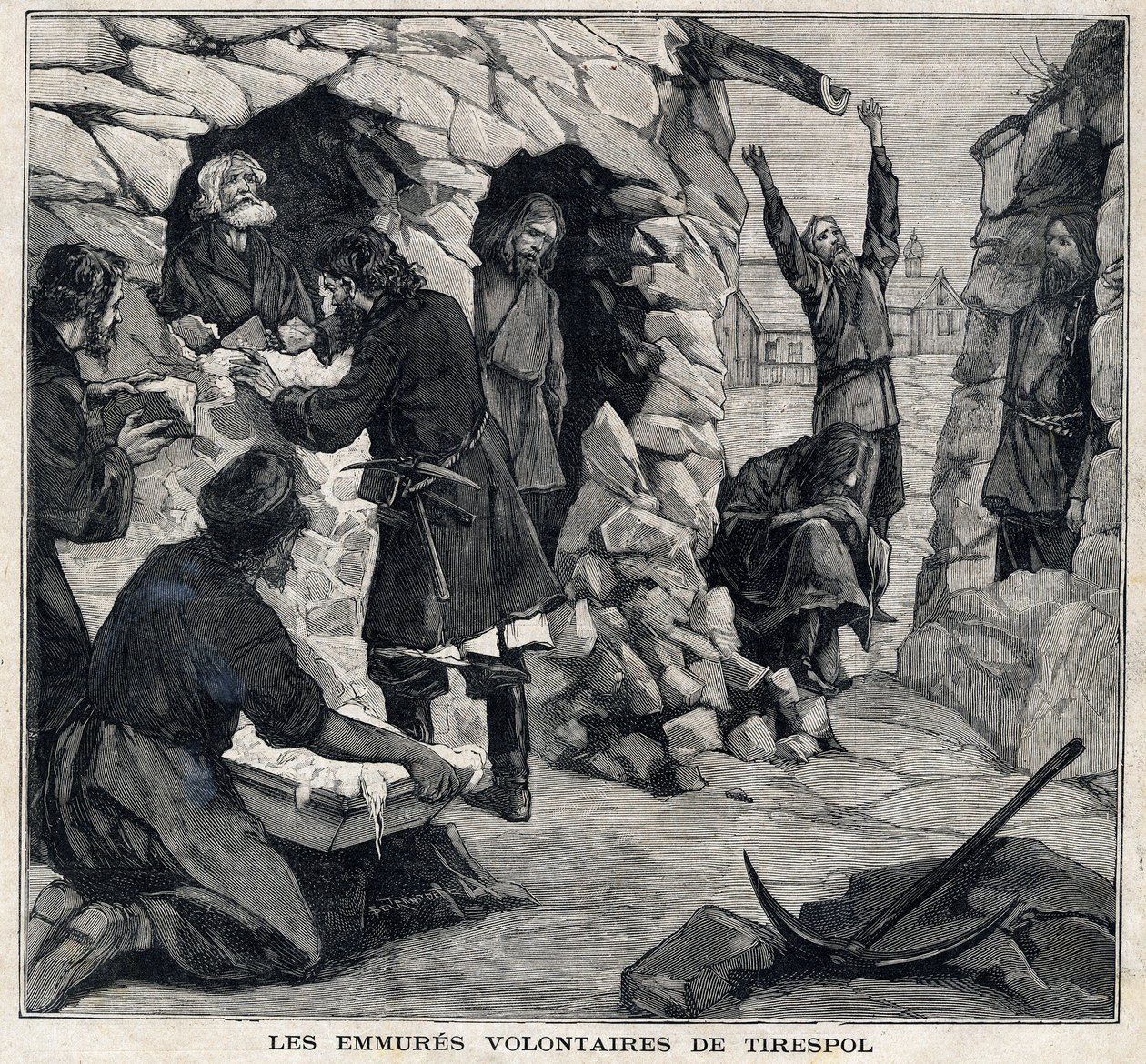 Dobrovolníci z Tiraspolu v Moldavsku, kteří se chtějí stát mučedníky, žijí. V „“Le Peute Parisien““ dne 23.5.1897. Soukromá sbírka od French School