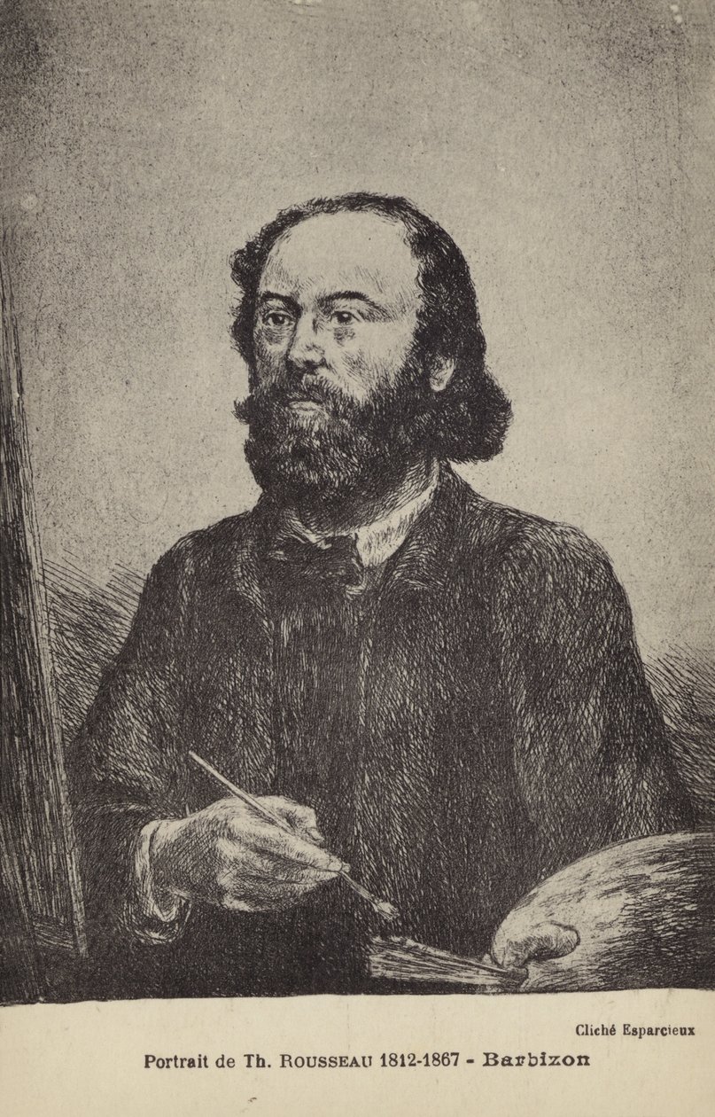 Theodore Rousseau, francouzský malíř (litografie) od French School