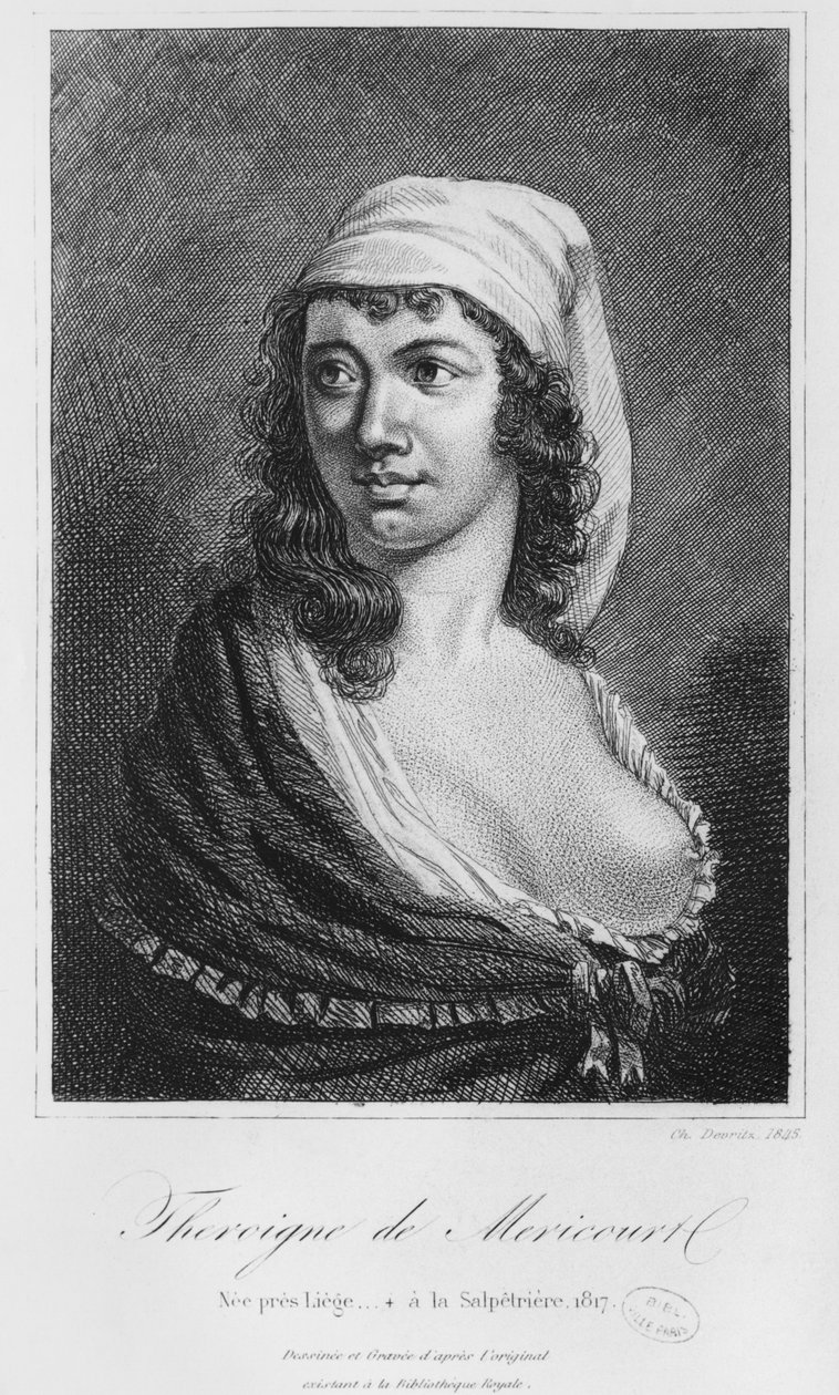 Theroigne de Mericourt, vyrytý Charles Devrits (19. století) 1845 od French School