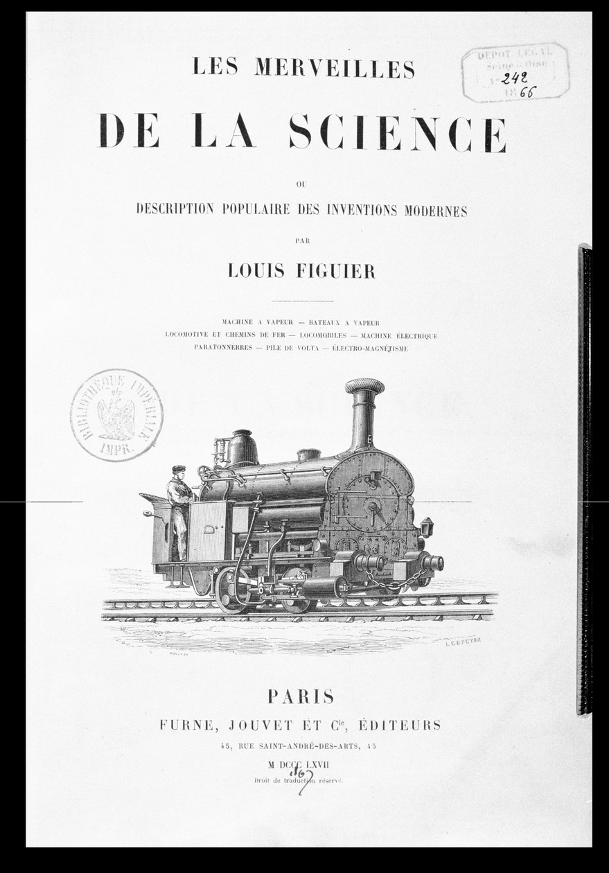 Titulní strana Les Merveilles de la Science od Louise Figuiera (1819-94), publikoval Furne a Jouvet, 1867 od French School