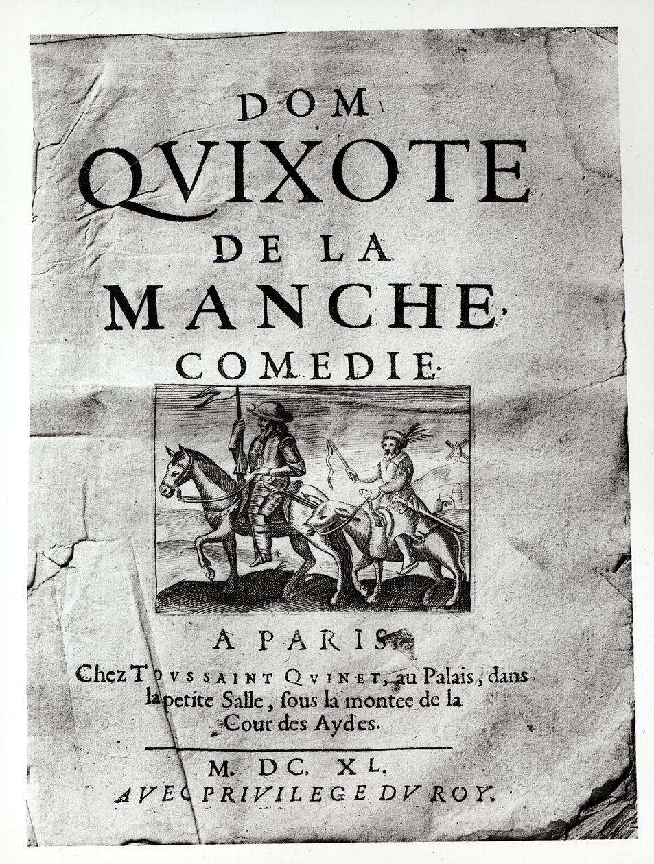 Titulní strana z Dom Quixote de La Manche Comedie od Guerina de Bouscal, 1640 od French School