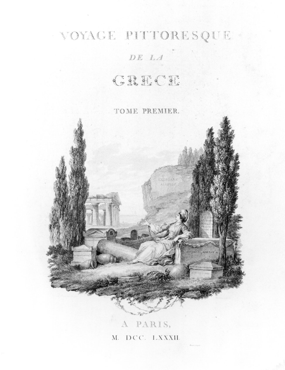 Titulní strana k Voyage Pittoresque de la Grece od Choiseul-Gouffier, vydáno 1782 od French School