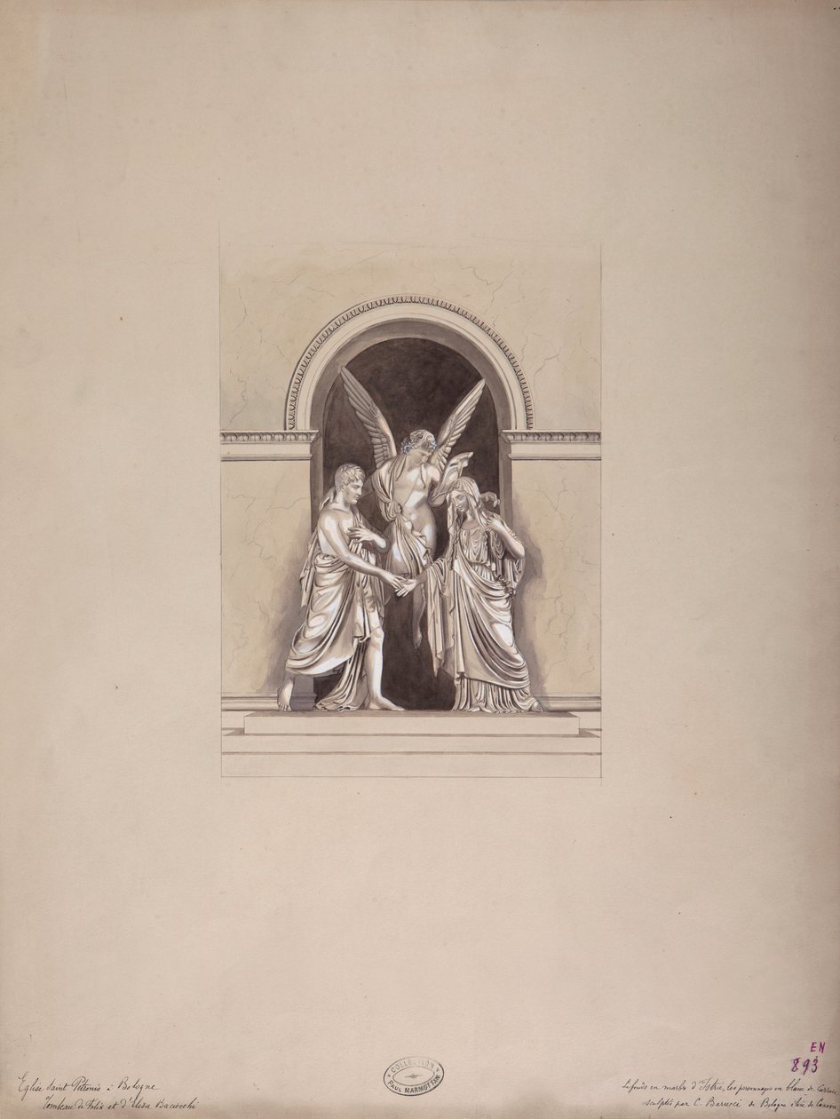 Hrob Felixe a Elisy Baciocchi, bazilika San Petronio, Bologna, kolem 1900-20 od French School