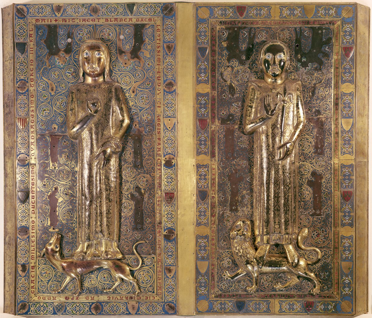Hrob Jeana (1234-50) a Blanche (1234-50) z Francie, dětí Ludvíka IX. (1214-70) a Markéty z Provence (zlato a smalt) od French School