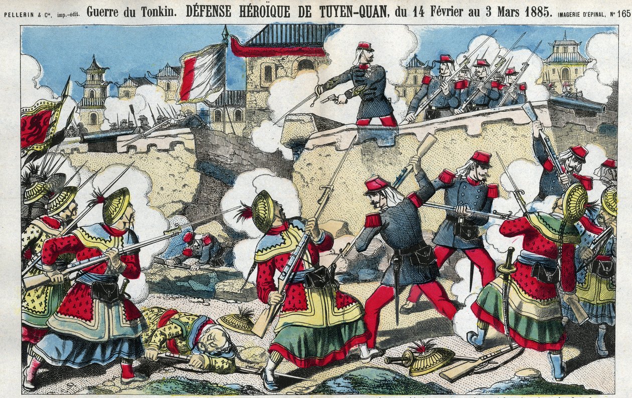 Tonkinská válka: obrana Tuyen Quan (Tuyen-Quan), Vietnam od 14. února do 3. března od French School