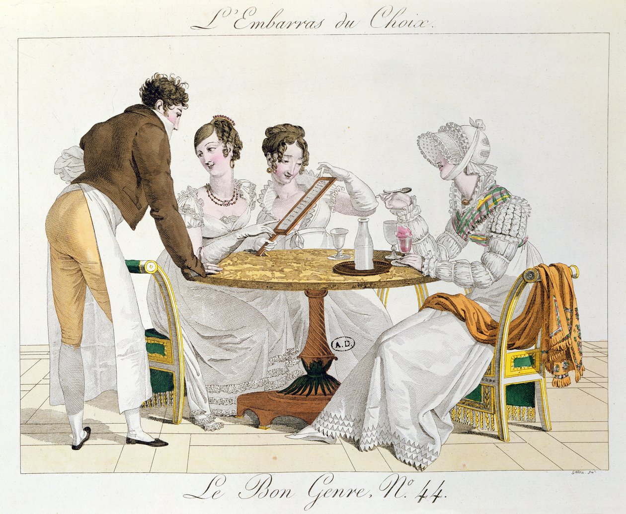 Too Much Choice, deska 44 z Le Bon Genre, 1827 od French School
