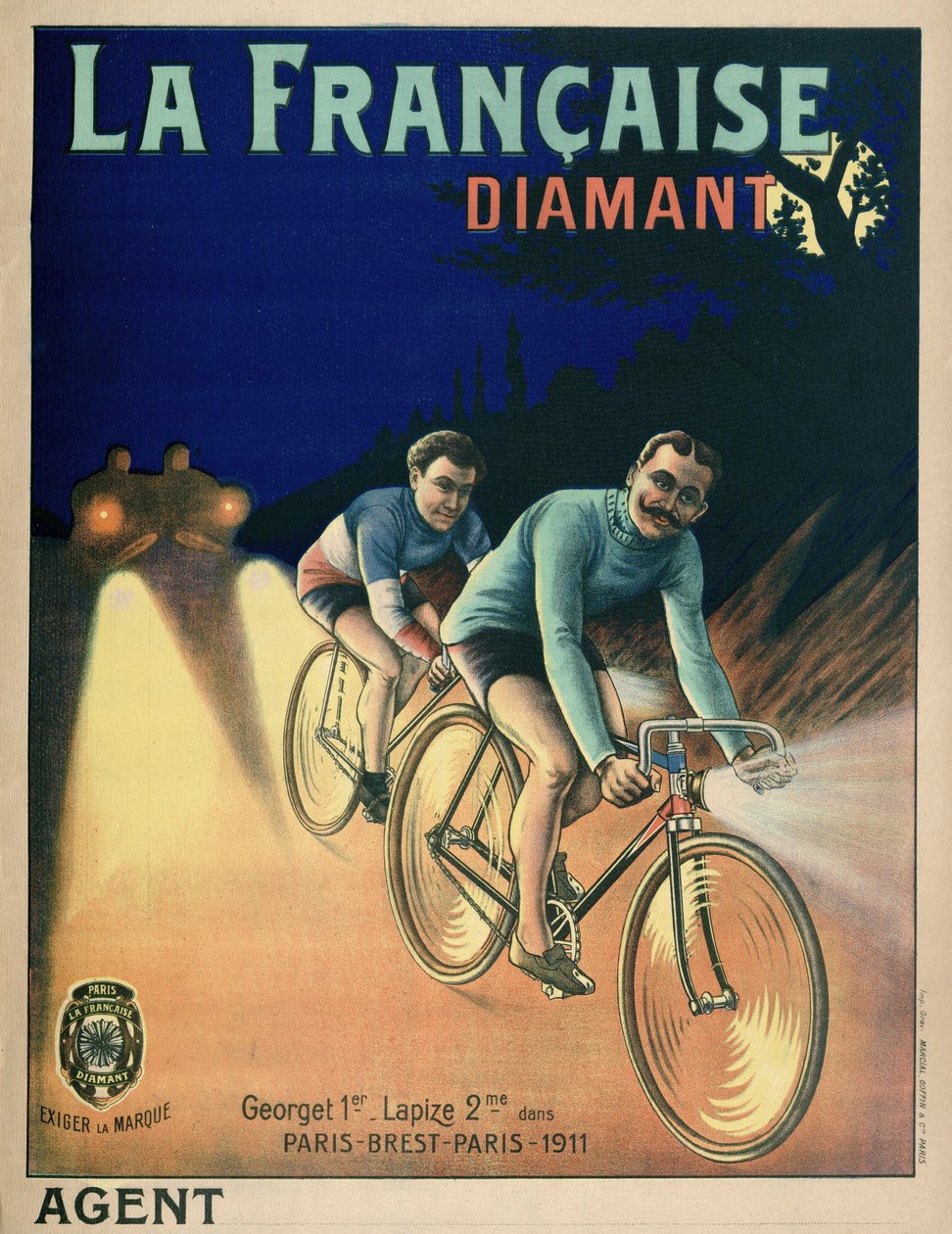 Cyklistický plakát Tour de France z roku 1911 od French School
