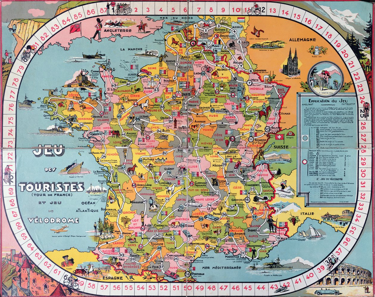 Hra Tour de France, kolem roku 1930 od French School