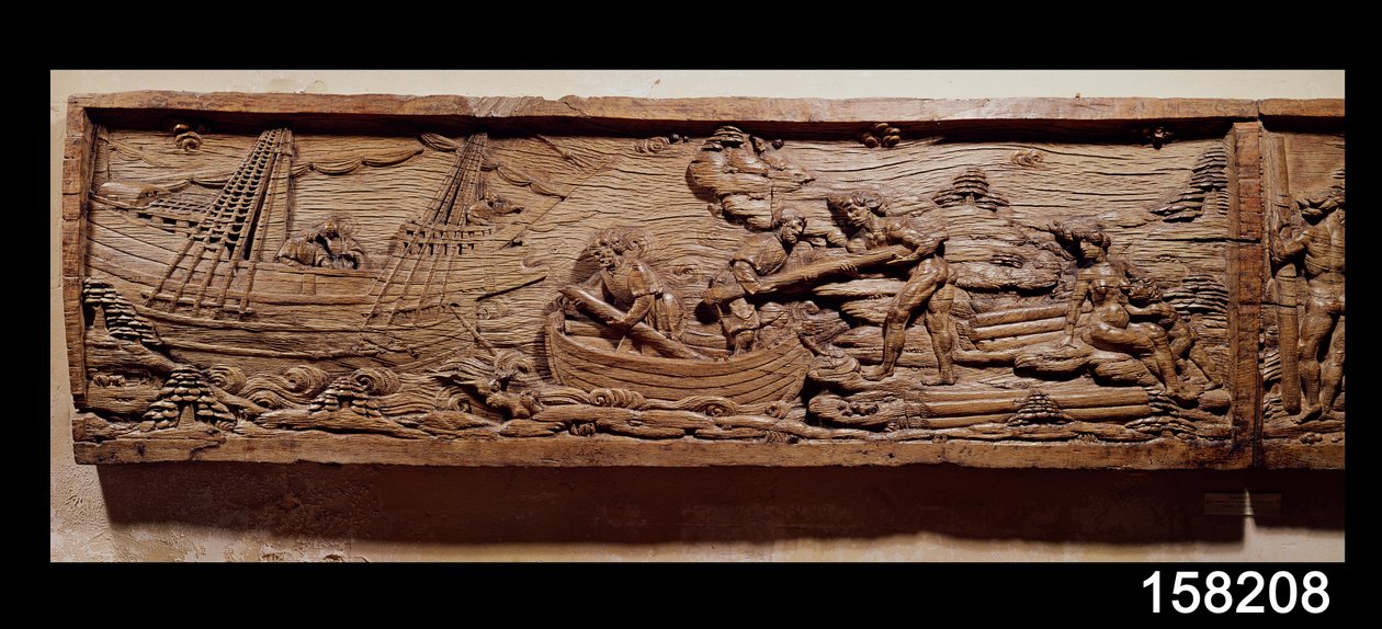 Obchod se dřevem z Brazílie, cca 1550 (dřevo) od French School