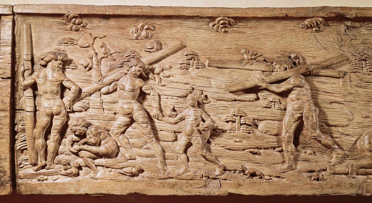 Obchod se dřevem z Brazílie, cca 1550 (dřevo) od French School