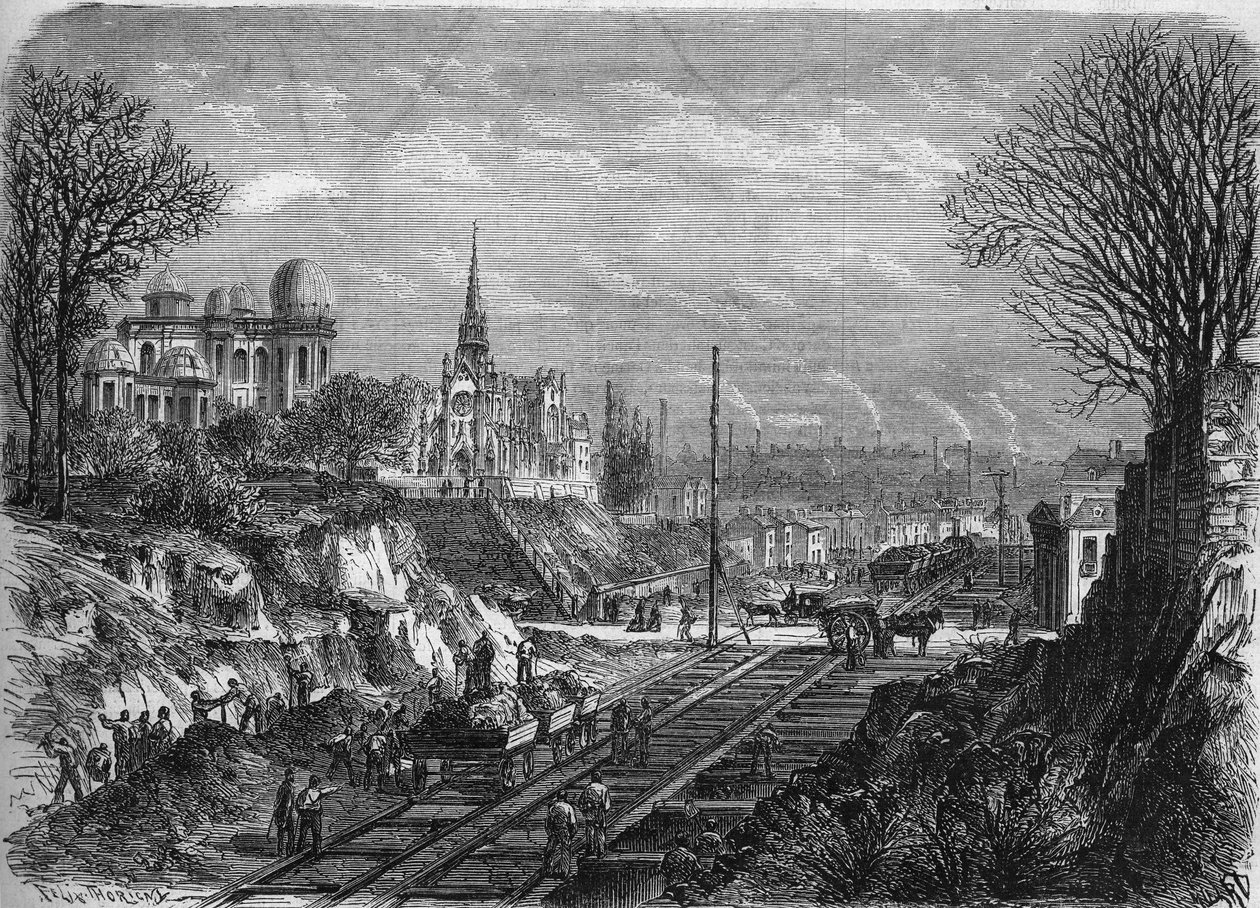 Proměny Paříže za Druhého císařství, Haussmannovská Paříž: otevření Boulevard Arago. Rytina v ""Le Monde Illustre"" č. 568 z 29. února 1868. od French School