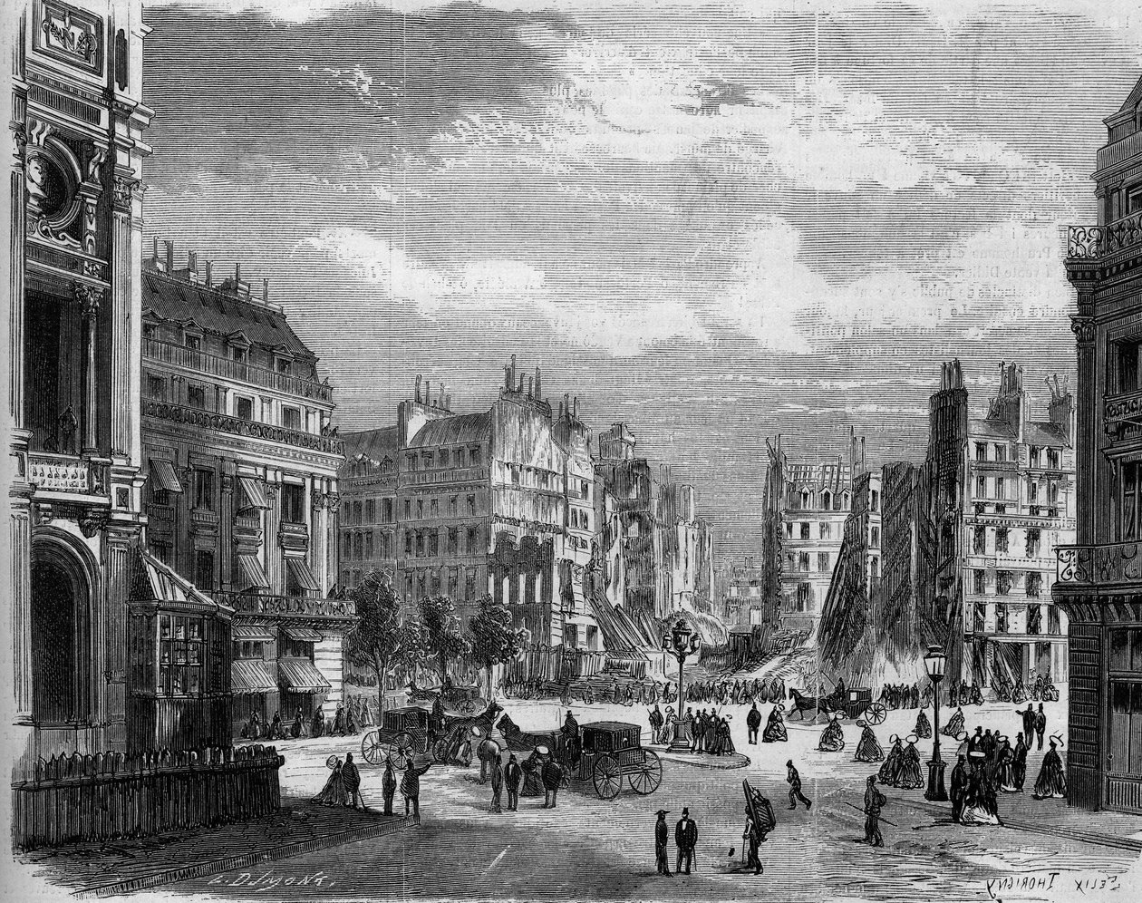 Proměny Paříže za Druhého císařství, Haussmannovská Paříž: pohled na roh rue de la Paix, otevřena při otevření rue de l