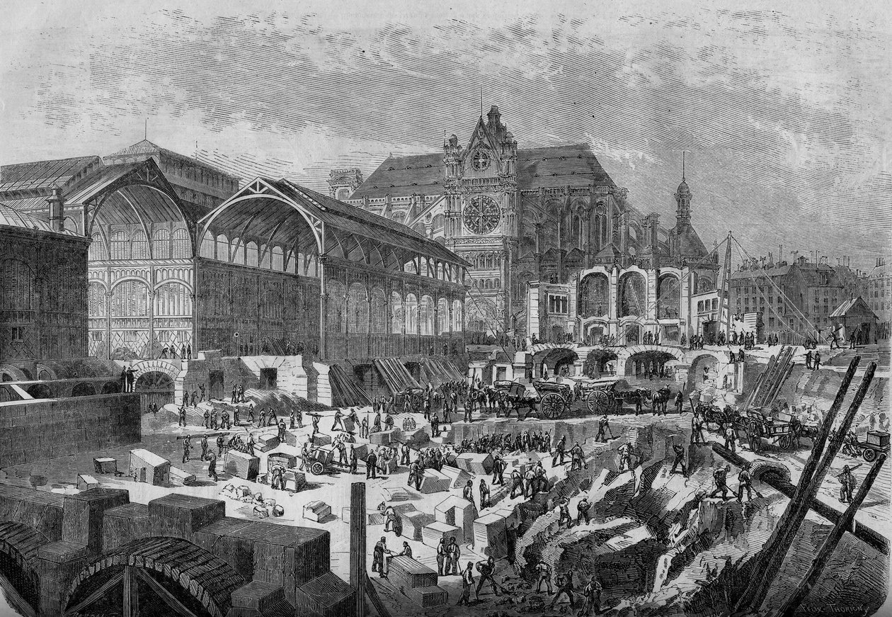 Proměny Paříže za Druhého císařství, Haussmannovská Paříž: pohled na nový pavilon Centrálních sálů od French School