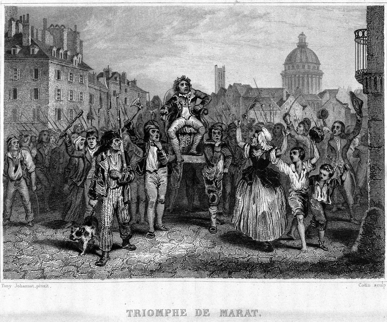 Triumph of Marat - v “”Revolution francaise”” od Thierse. 19. století od French School