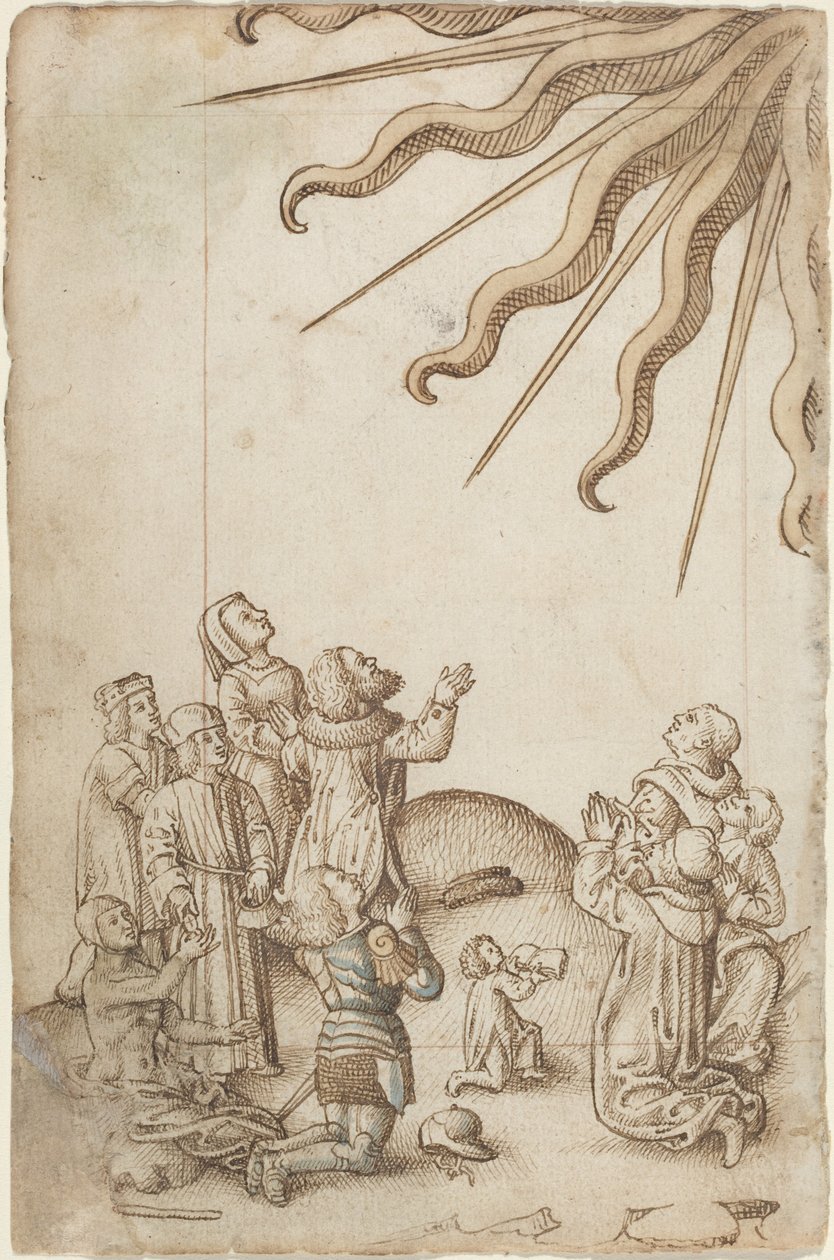 Obrať své tělo při uctívání [fol. 37 verso], asi 1512-1515 (kresba perem a tuší) od French School