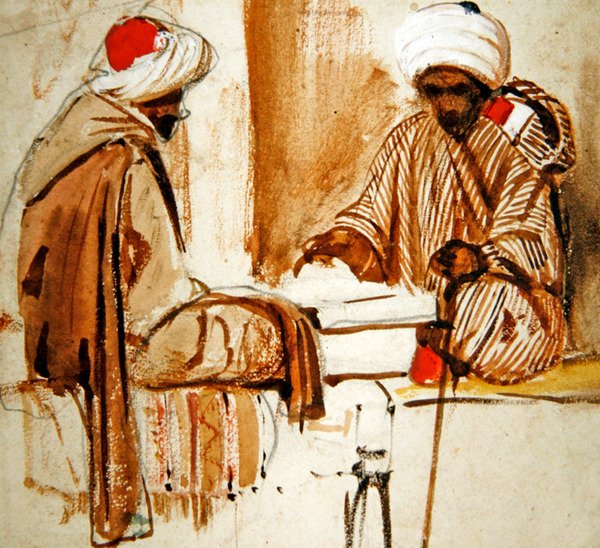 Dva Arabové hrají Backgammon od French School