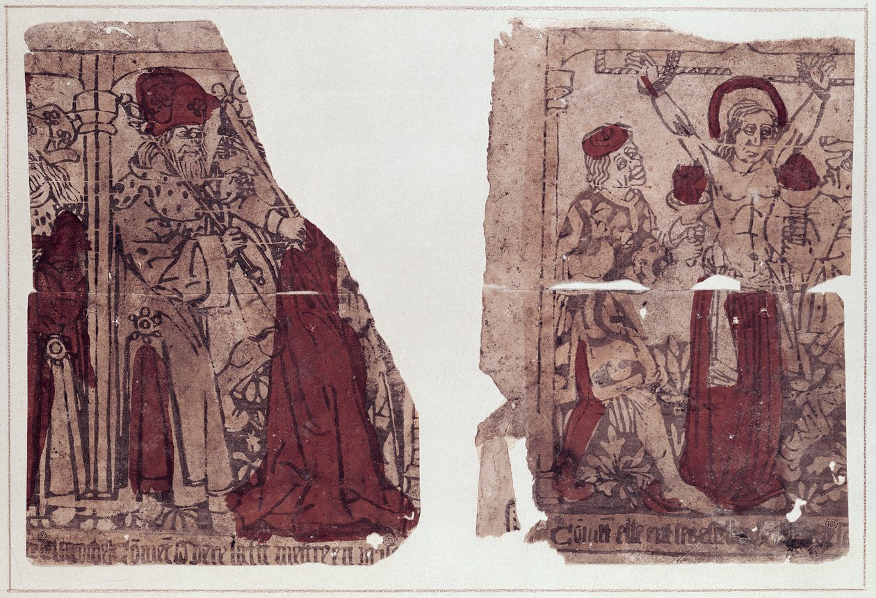 Dva výjevy mučednické smrti sv. Reginy (d.c.286) (xylograf) od French School