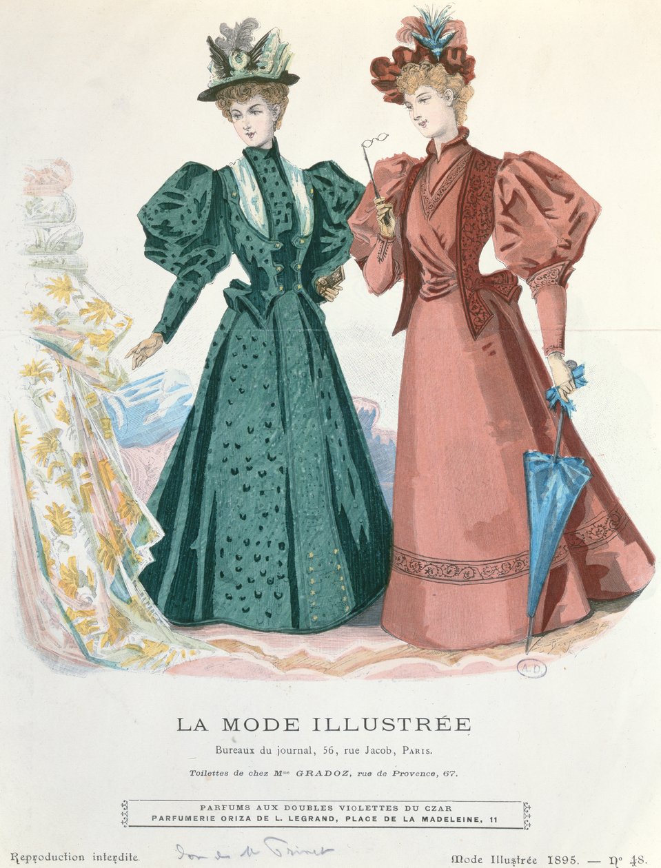 Dvě ženy, z La Mode Illustrée, 1895 od French School