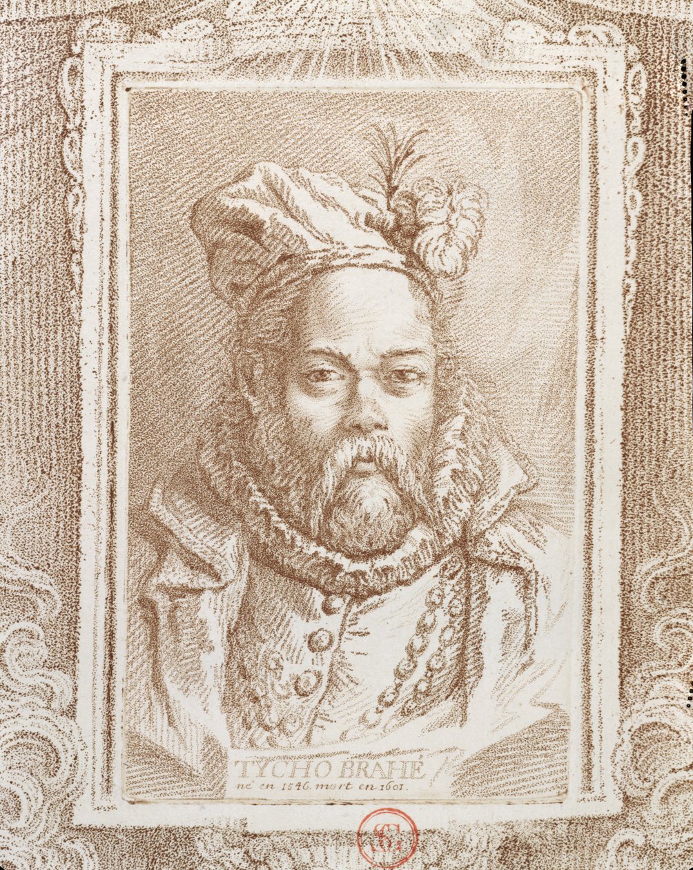 Tycho Brahe (1546-1601), ilustrace z Histoire des Mathematiciens od Alexandra Saveriena (1720-1805), vydané v Paříži, 1766 od French School