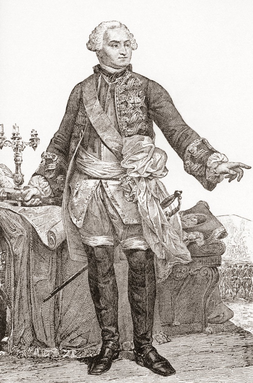 Ulrich Frédéric Woldemar, Comte de Lowendal, 17001755. Francouzský voják a státníci německého původu. Z Les Heures Libres vydané v roce 1908. od French School