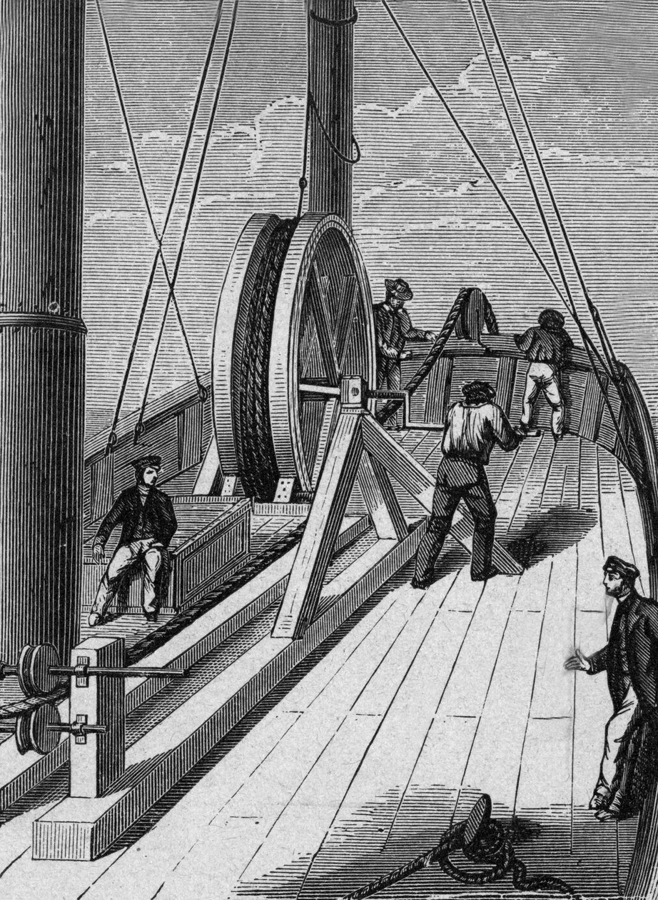 Podvodní telegrafní kabel mezi Doverem a Calais 25. prosince od French School