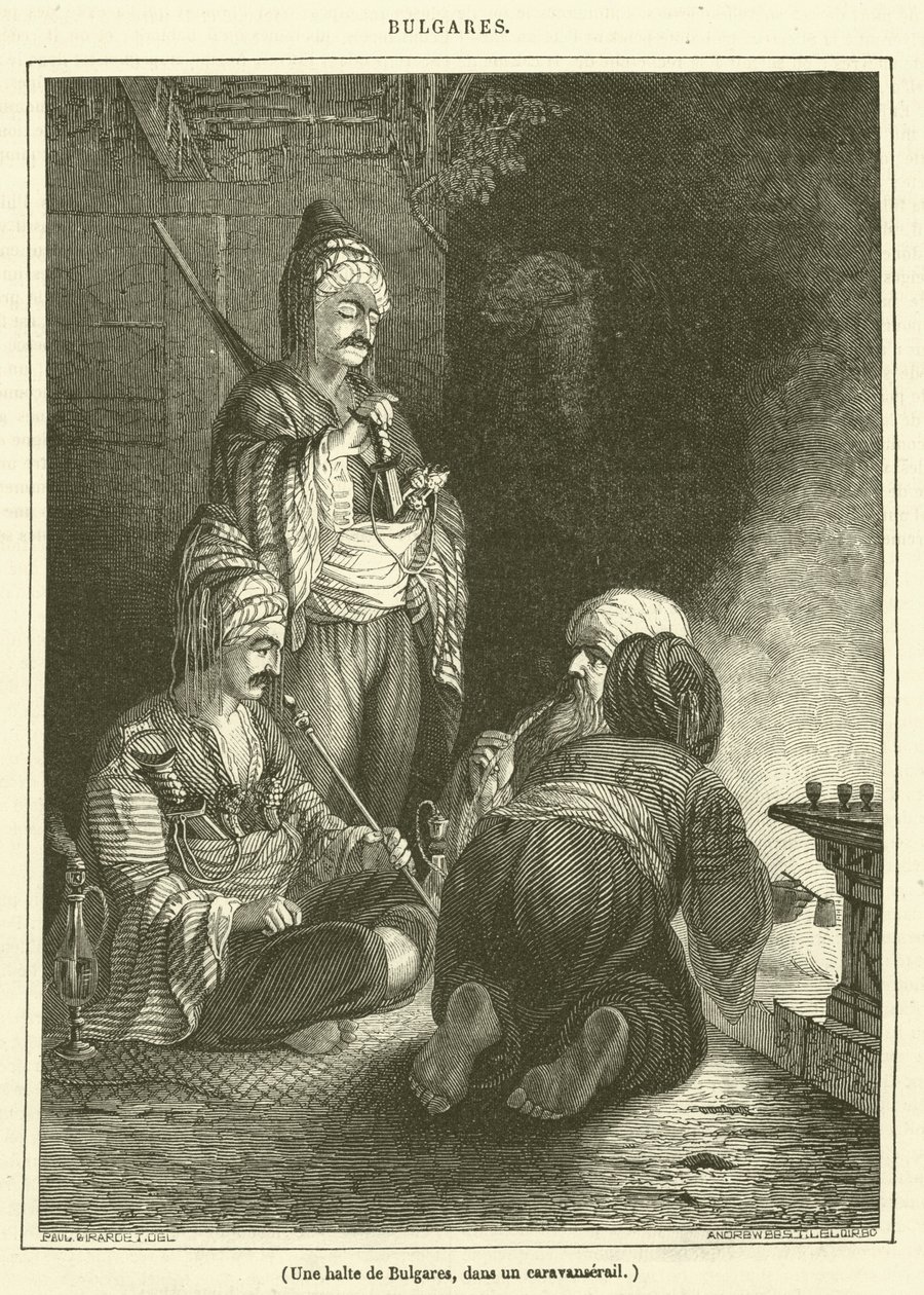 Bulhaři zastavují v karavanu (rytina) od French School