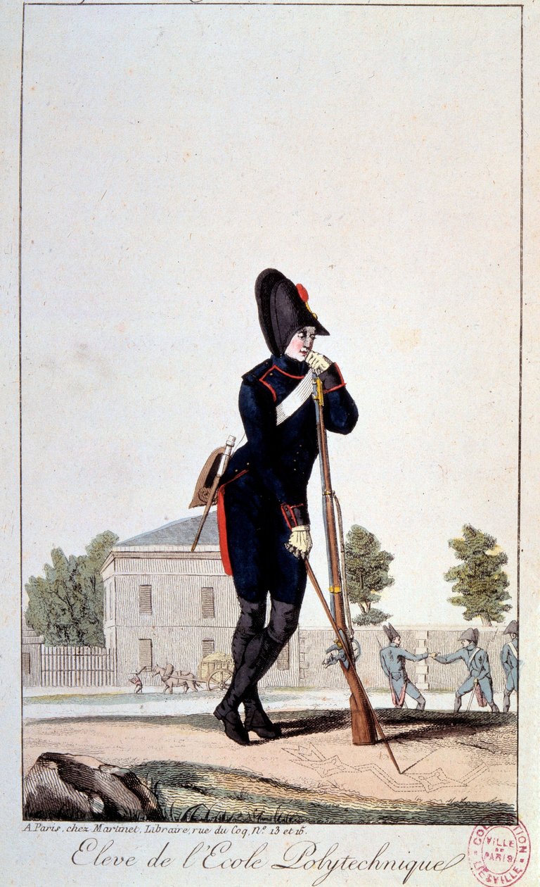 Uniforma: student polytechnické školy v 19. století. Tisky 19. století. Paříž, Musee Carnavalet od French School
