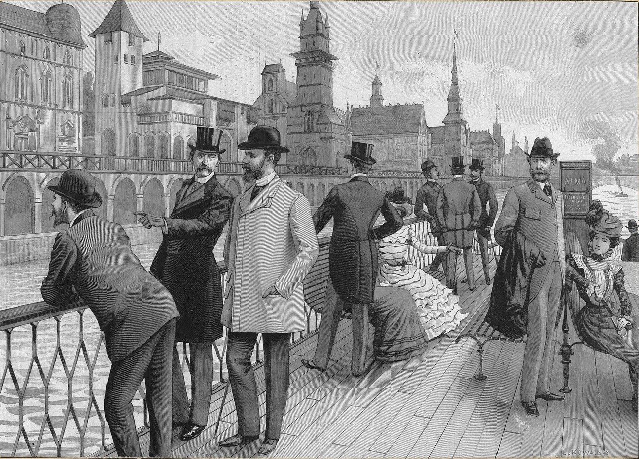 Světová výstava 1900 v Paříži: ulice národů. od French School