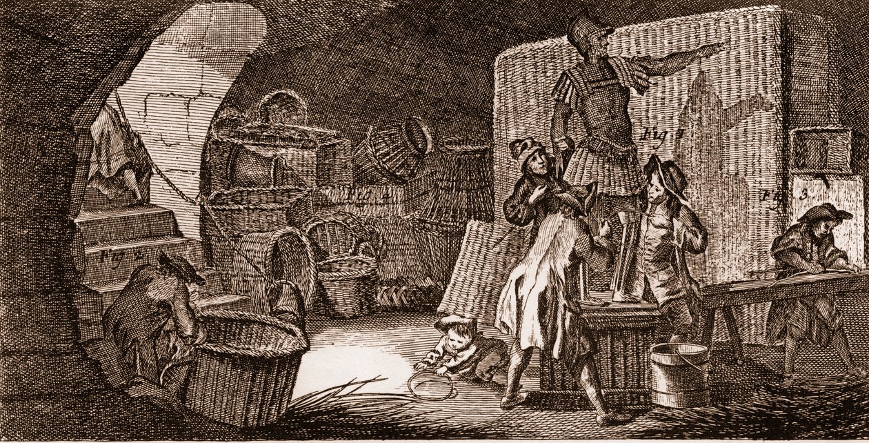 Vannier – nástroje – výrobce basketbalu – „“Velká encyklopedie nebo Dictionnaire Raisonne des Sciences, des Arts et des Metiers“ (Encyklopedie nebo slovník věd, umění a povolání) od Denise Diderota (1713-1784) a Jean d