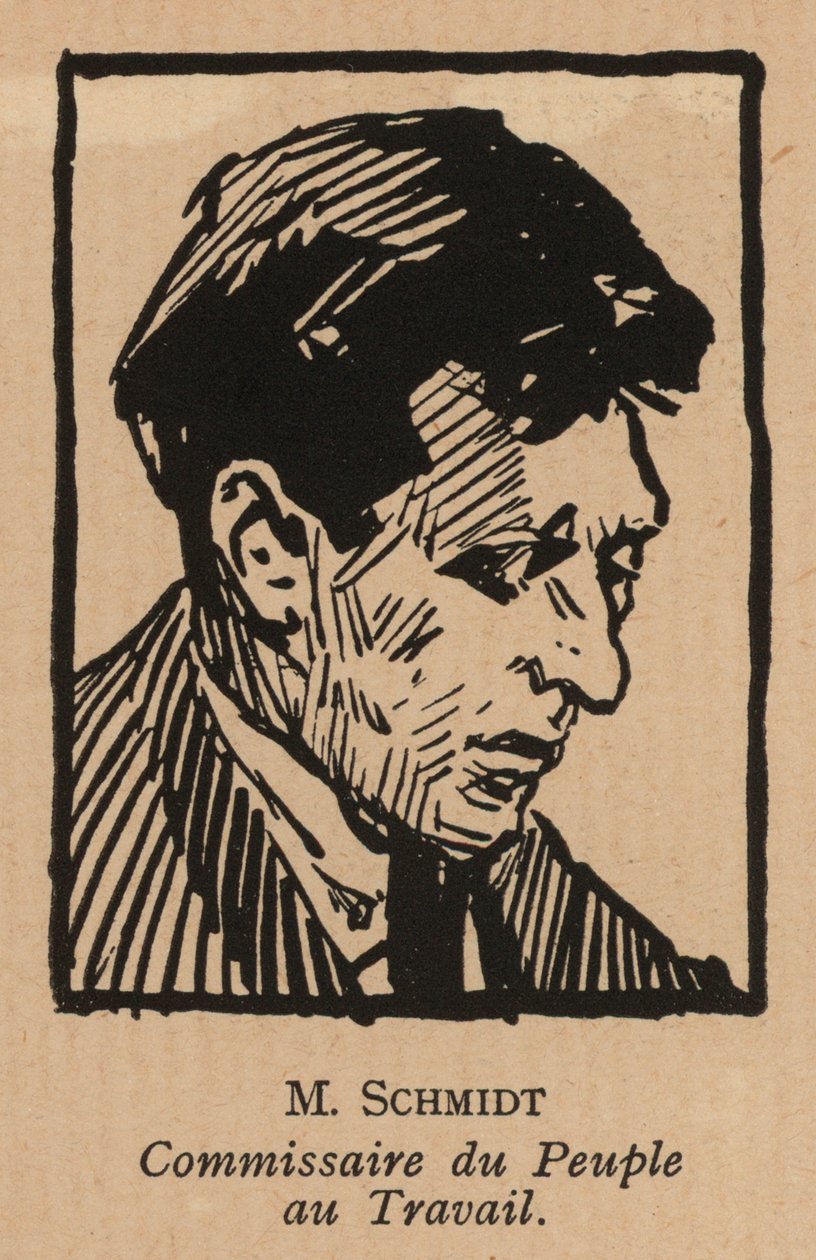 Vasilij Schmidt, ruský bolševický revoluční politik a lidový komisař práce (litografie) od French School