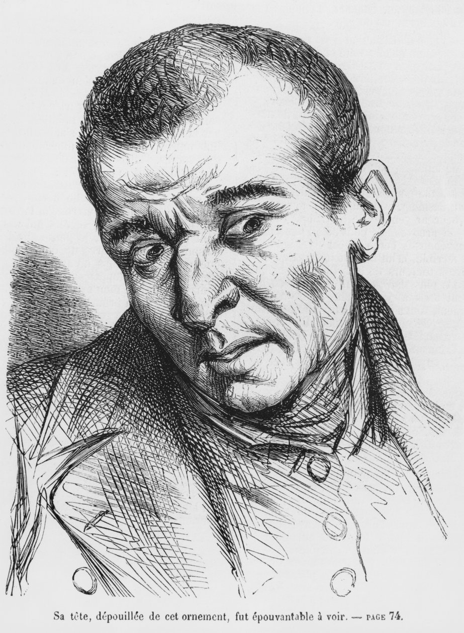 Vautrin zatčen a identifikován, ilustrace ze Splendeurs et Miseres des Courtisanes od Honore de Balzaca, vydáno 1867 od French School