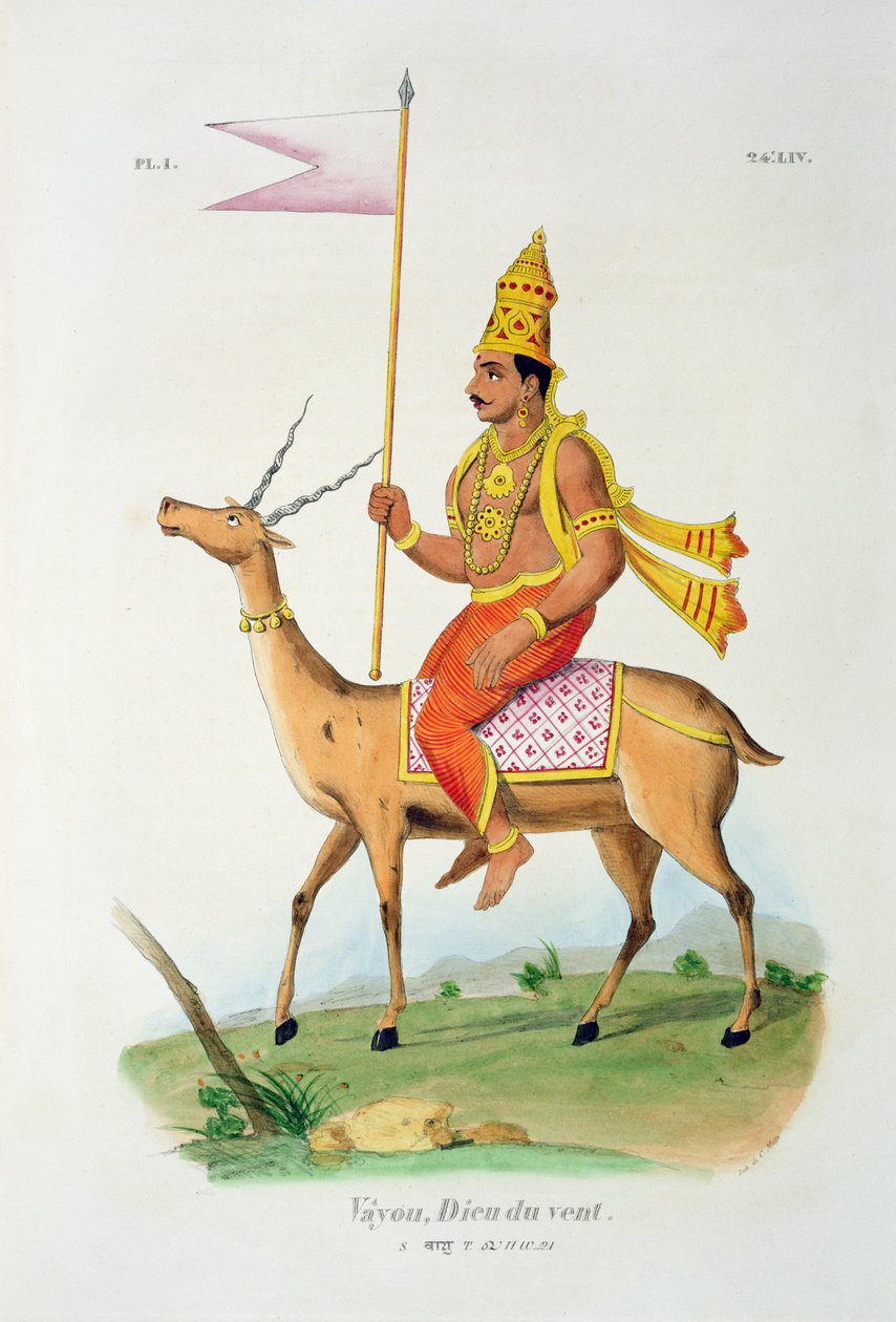 Vayu, vyryl C. de Motte (1785-1836) od French School