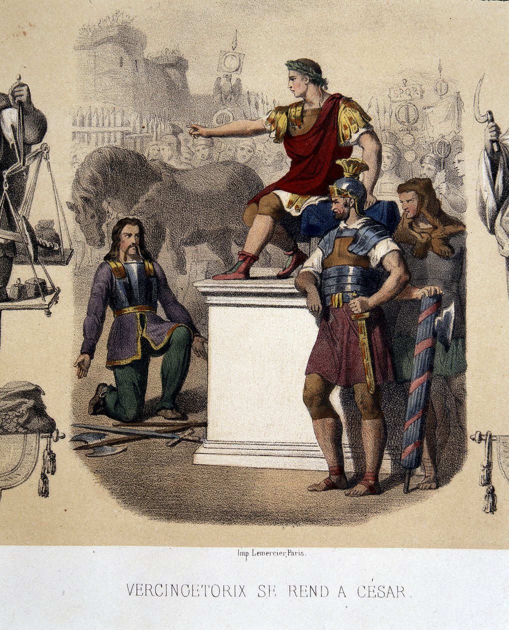 Vercingetorix jde k Caesarovi (52 př. Kr.). od French School