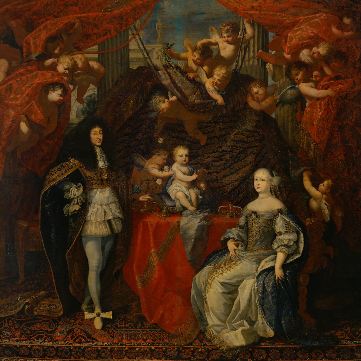 Victor Amadeus II (1666-1732) vévoda Savojský s manželkou Annou Orleánskou a jeho rodinou od French School