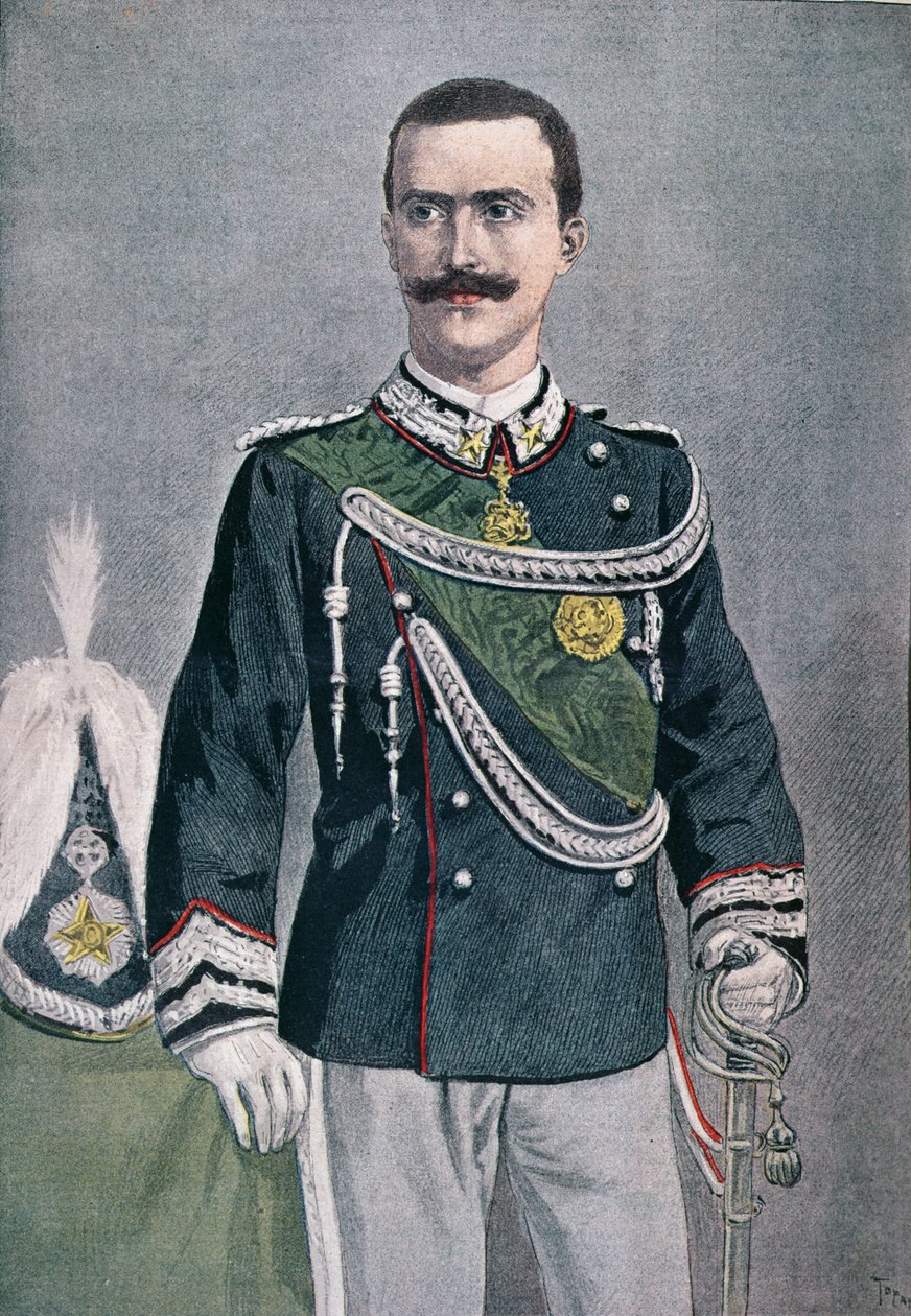 Victor Emmanuel III, ilustrace z Le Petit Journal, 1900 od French School