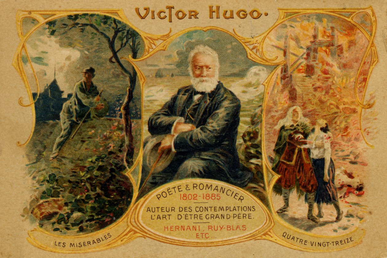 Victor Hugo, ilustrace z knihy Bídníci a Čtyři Vingt-Treize od French School