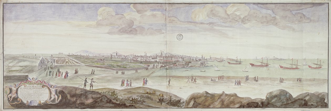 Pohled ze strany ošetřovny, Marseille, 1698 od French School