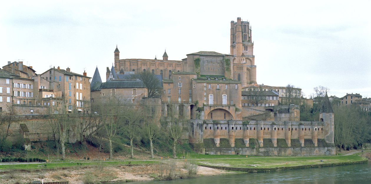 Pohled na katedrálu Albi, zahájená v roce 1282 od French School