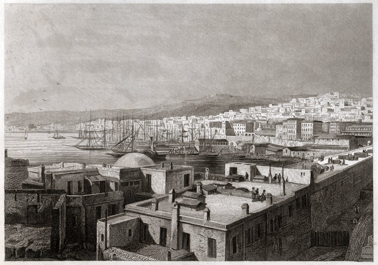 Pohled na Alžír. (rytina, cca 1850) od French School
