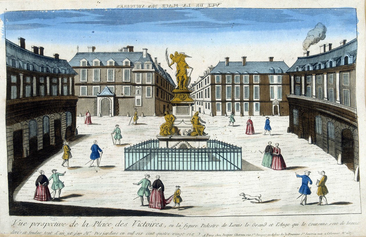 Pohled na Place des Victoires v Paříži - Optický pohled od French School