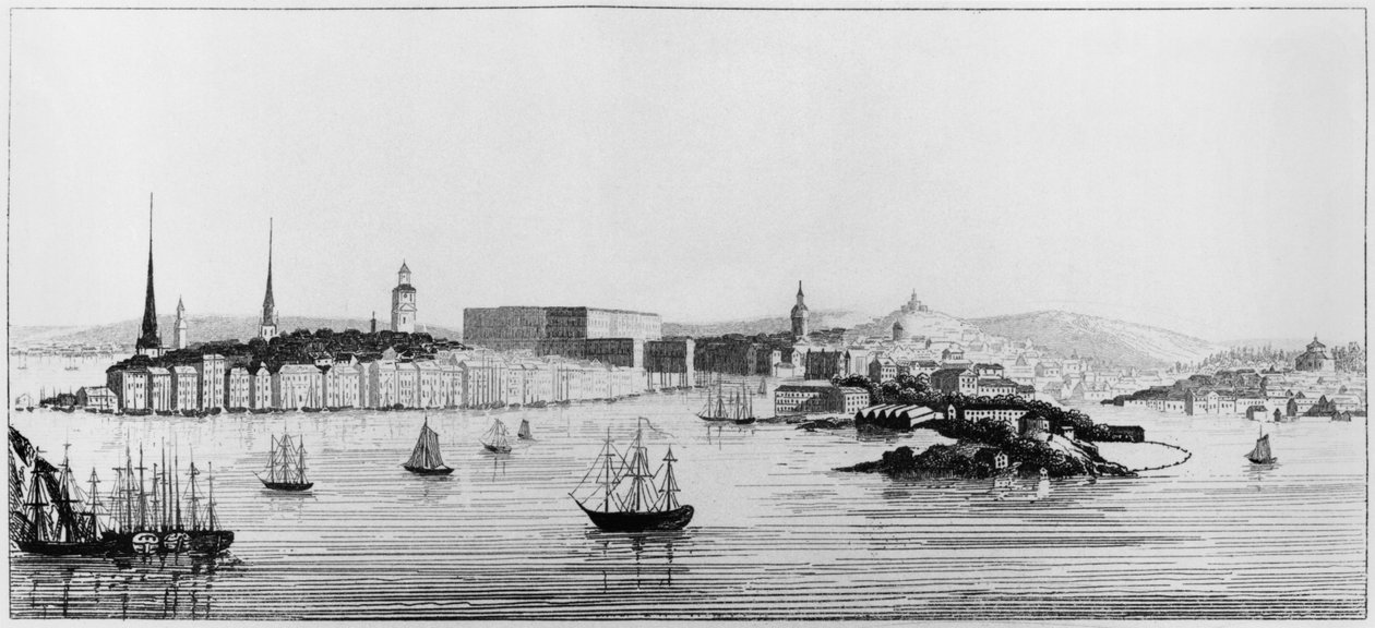 Pohled na Stockholm, 1841 od French School