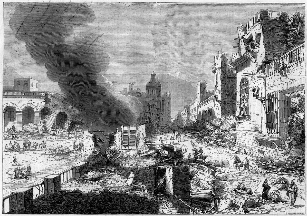 Pohled na ulici v Mendoze (Argentina) po zemětřesení 20. března od French School