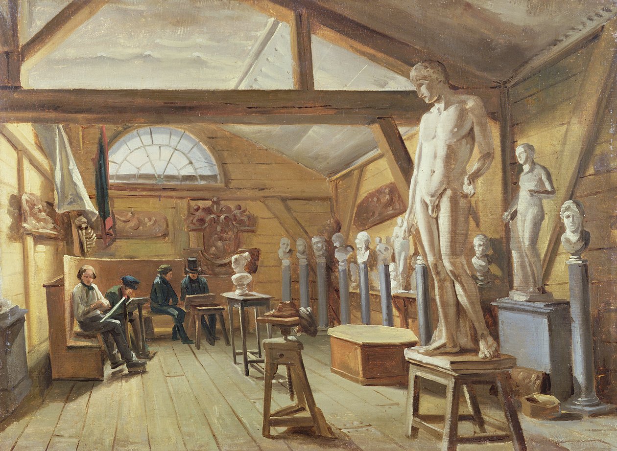 Pohled na ateliér v umělecké škole, c.1840 od French School