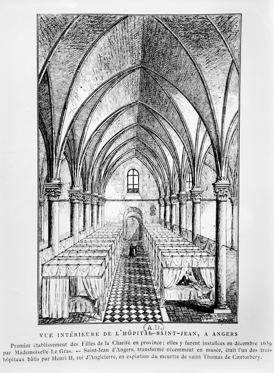 Pohled na oddělení v Hôpital Saint-Jean, Angers, Francie od French School