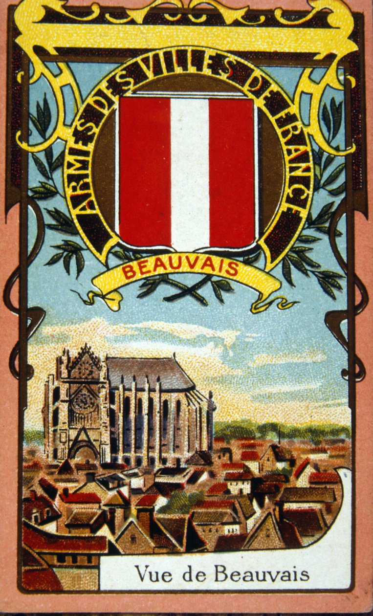 Pohled na francouzské město Beauvais, cca 1900 (chromolitograf) od French School