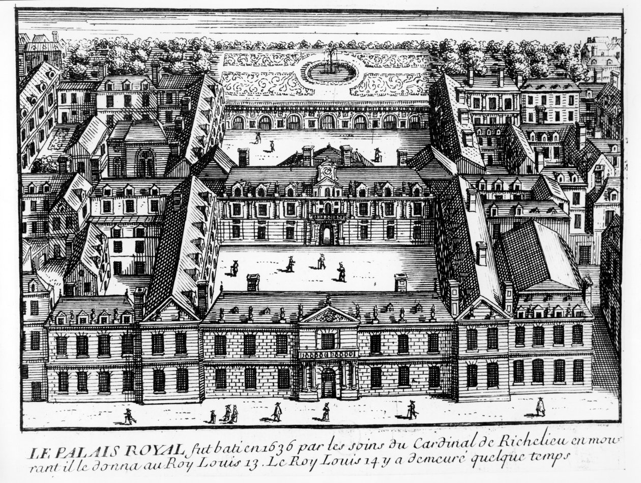 Pohled na Palais-Cardinal (budoucí Palais-Royal), c.1641 od French School