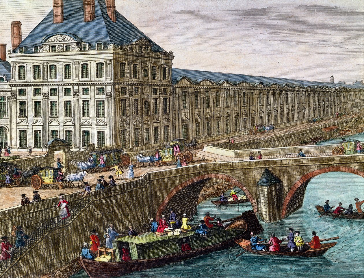Pohled na řeku Seinu v Port Royal (detail) od French School