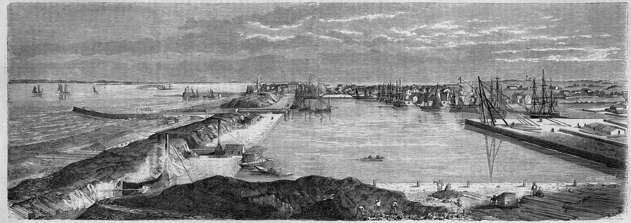 Pohled na město Saint Nazaire (Saint-Nazaire) (Loire Atlantique, 44) od French School