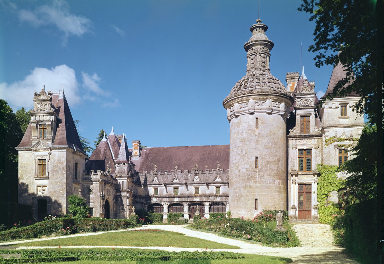 Pohled na nádvoří a věž, 1536-48 od French School